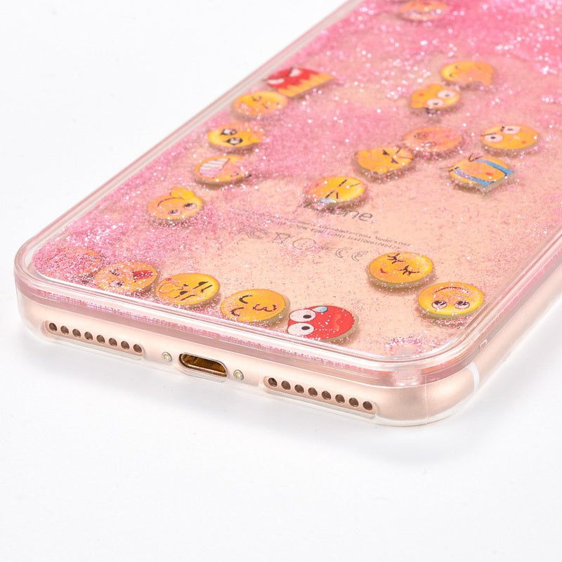 Pink Glitter Sand Emoji iPhone Case