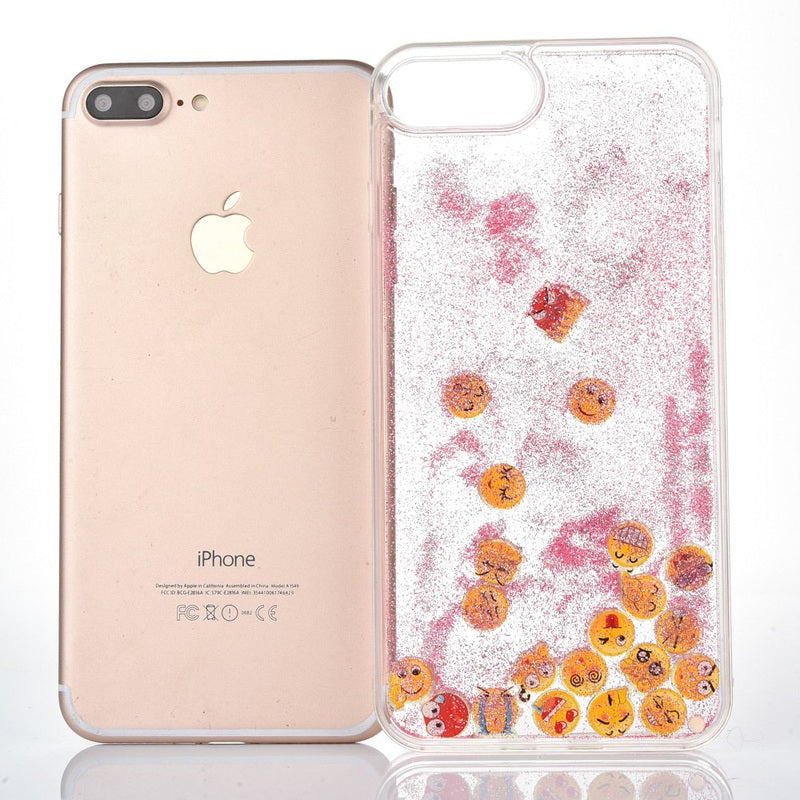 Pink Glitter Sand Emoji iPhone Case