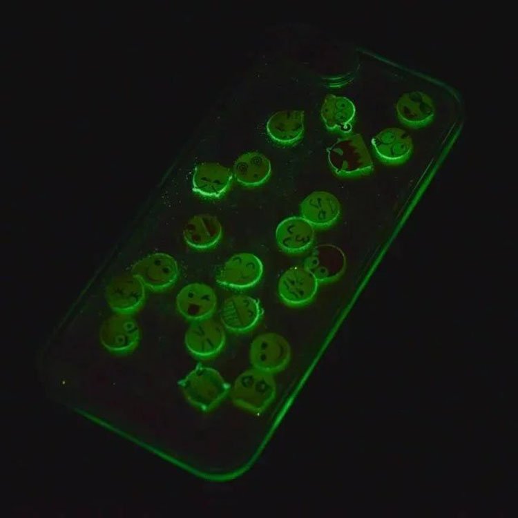 Silver Glitter Sand Emoji iPhone Case