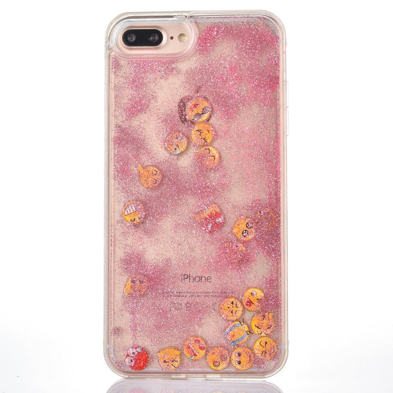Pink Glitter Sand Emoji iPhone Case